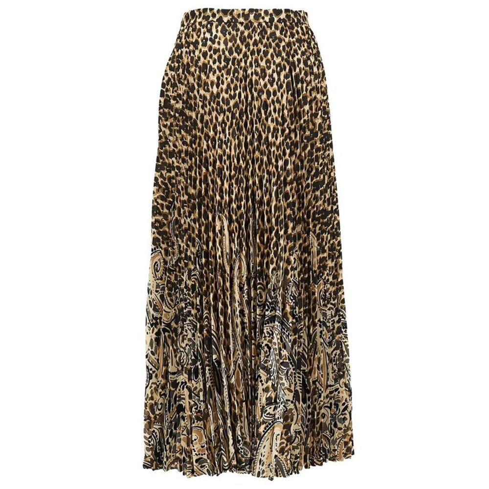 Etro Women Gonna Plissettata Con Stampa Leopardata